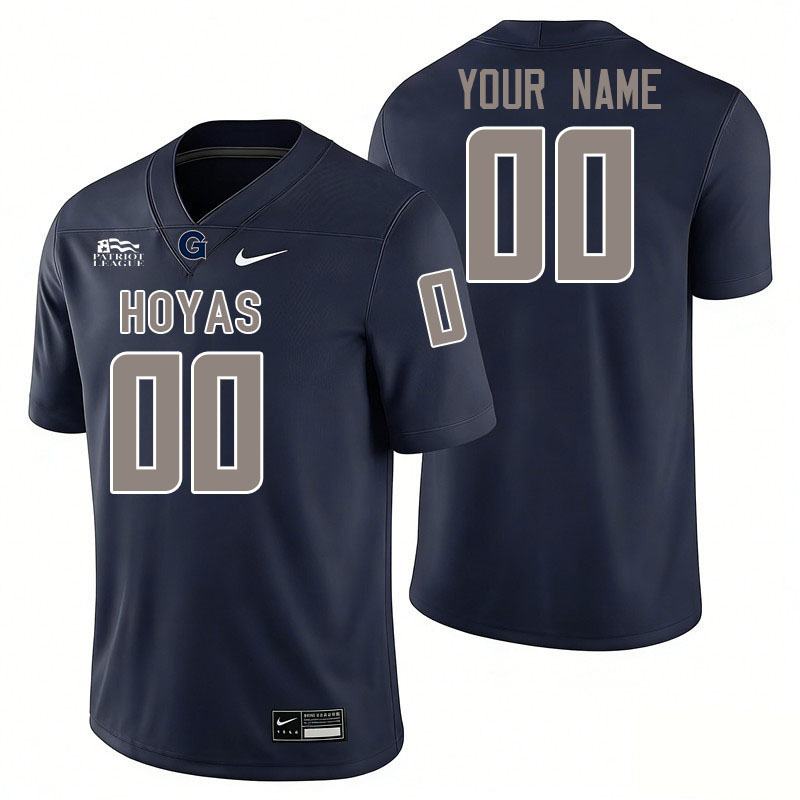 Custom Georgetown Hoyas Name And Number Football Jerseys-Navy